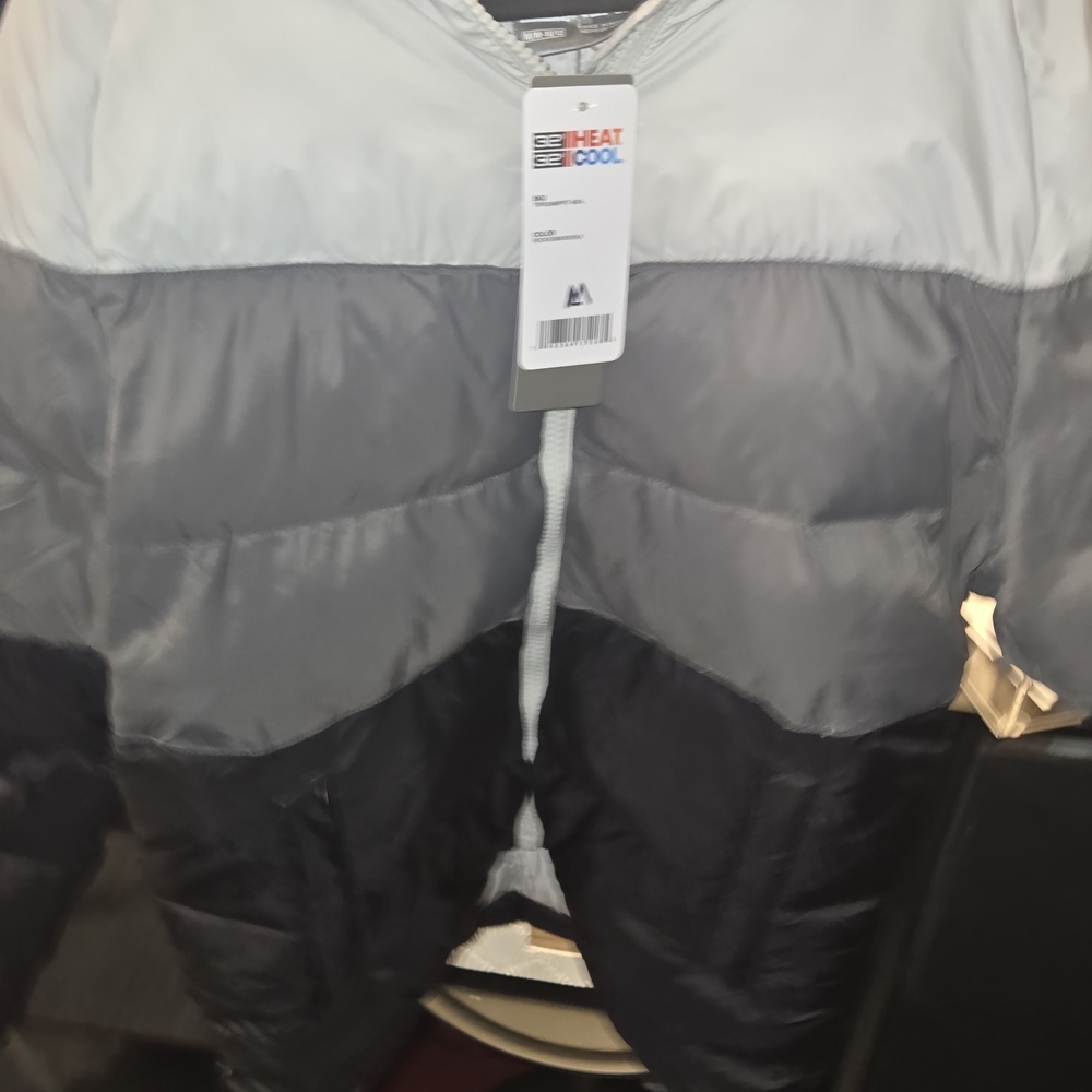 Gray and Black Puffer Jacket